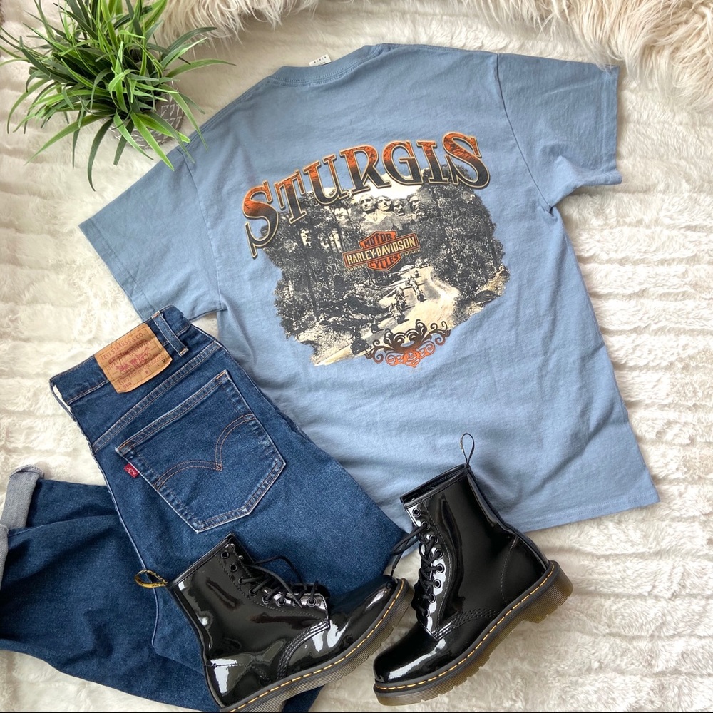 Harley-Davidson Sturgis Baby Blue T-Shirt - Picture 1 of 8